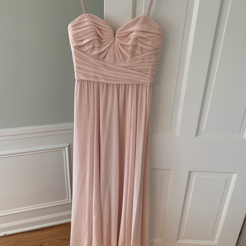 Amsale Blush Bridesmaid Dress